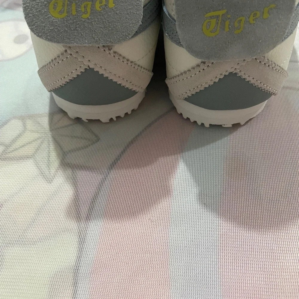 Onitsuka Tiger by Asics White with Light Gray and Lime Accent Sneakers
